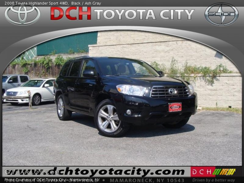 Black / Ash Gray 2008 Toyota Highlander Sport 4WD