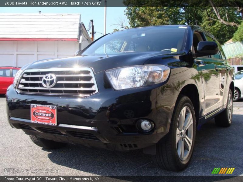 Black / Ash Gray 2008 Toyota Highlander Sport 4WD