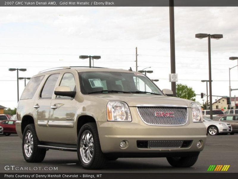 Gold Mist Metallic / Ebony Black 2007 GMC Yukon Denali AWD