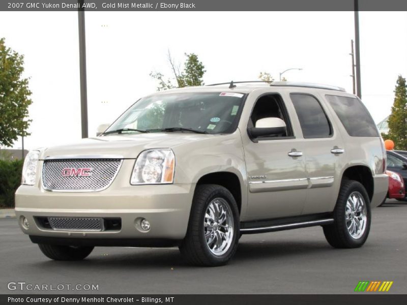 Gold Mist Metallic / Ebony Black 2007 GMC Yukon Denali AWD