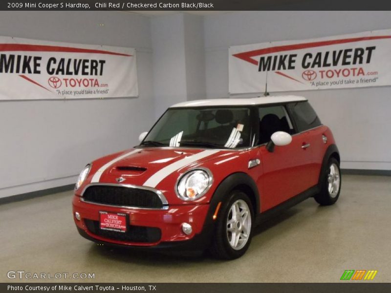Chili Red / Checkered Carbon Black/Black 2009 Mini Cooper S Hardtop