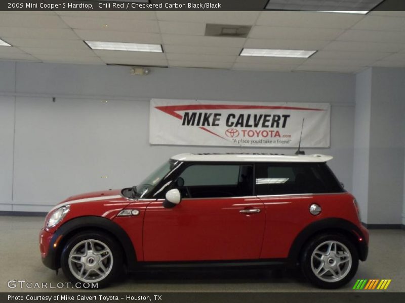 Chili Red / Checkered Carbon Black/Black 2009 Mini Cooper S Hardtop
