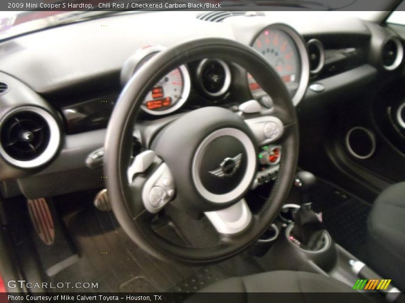 Chili Red / Checkered Carbon Black/Black 2009 Mini Cooper S Hardtop