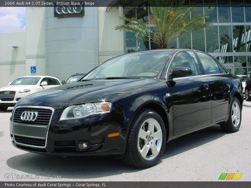 Brilliant Black / Beige 2006 Audi A4 2.0T Sedan