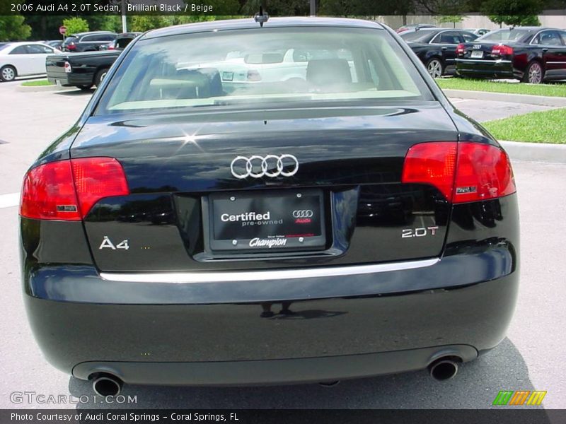 Brilliant Black / Beige 2006 Audi A4 2.0T Sedan