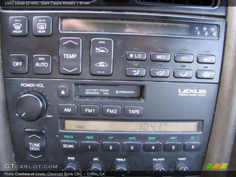 Dark Taupe Metallic / Brown 1992 Lexus LS 400