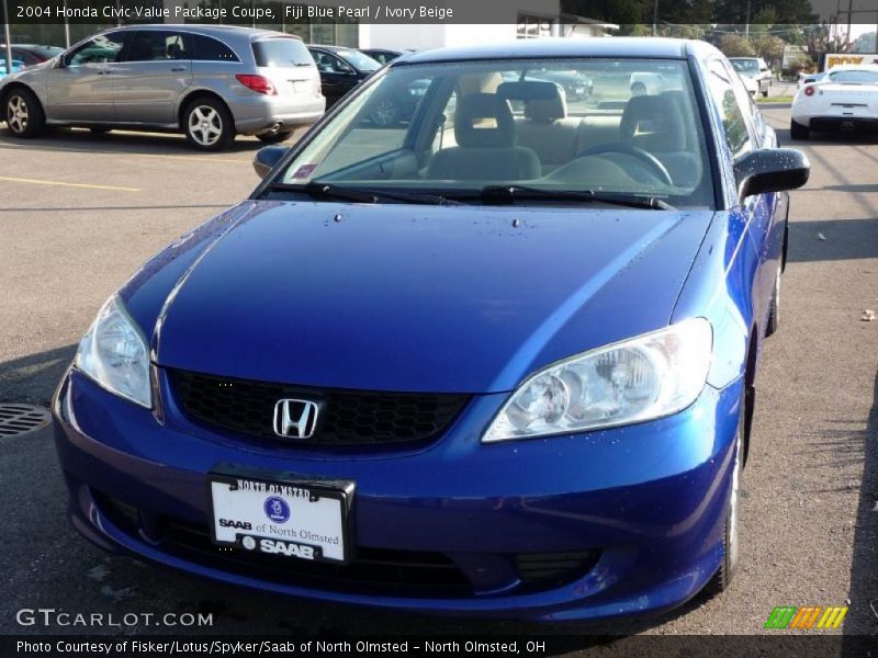 Fiji Blue Pearl / Ivory Beige 2004 Honda Civic Value Package Coupe