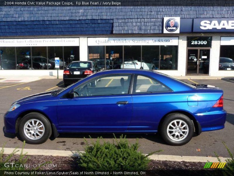 Fiji Blue Pearl / Ivory Beige 2004 Honda Civic Value Package Coupe