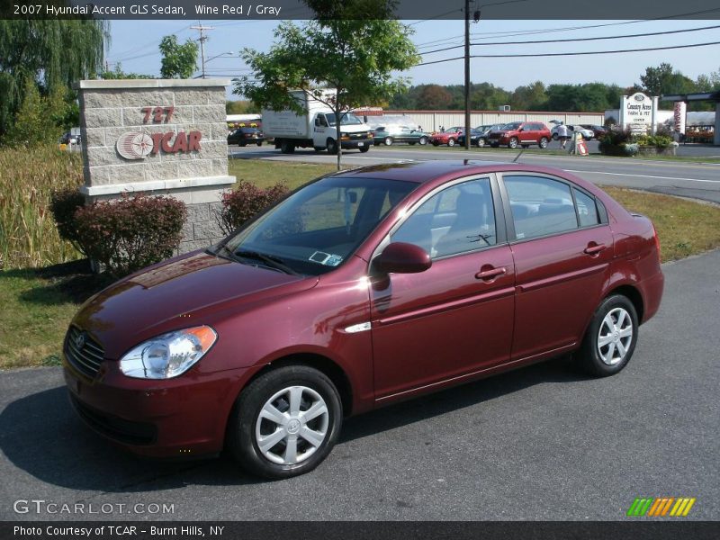 Wine Red / Gray 2007 Hyundai Accent GLS Sedan