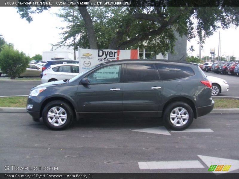 Cyber Gray Metallic / Dark Gray/Light Gray 2009 Chevrolet Traverse LS