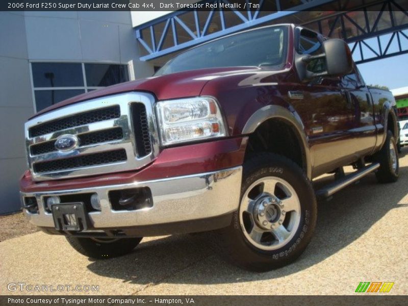 Dark Toreador Red Metallic / Tan 2006 Ford F250 Super Duty Lariat Crew Cab 4x4