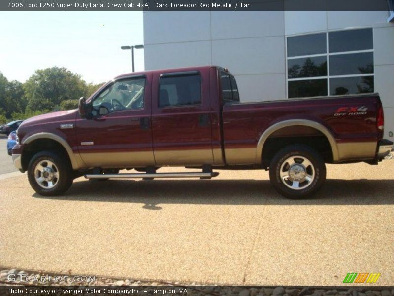 Dark Toreador Red Metallic / Tan 2006 Ford F250 Super Duty Lariat Crew Cab 4x4