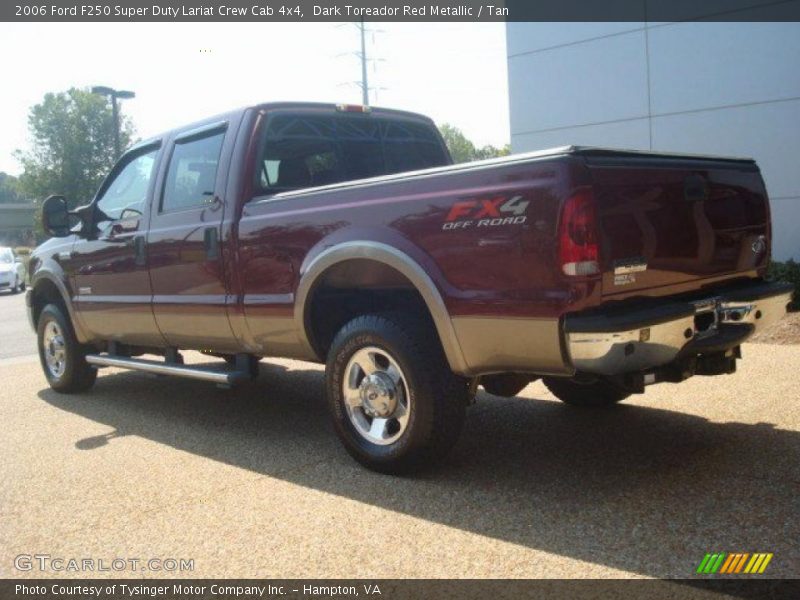 Dark Toreador Red Metallic / Tan 2006 Ford F250 Super Duty Lariat Crew Cab 4x4