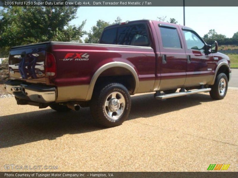 Dark Toreador Red Metallic / Tan 2006 Ford F250 Super Duty Lariat Crew Cab 4x4