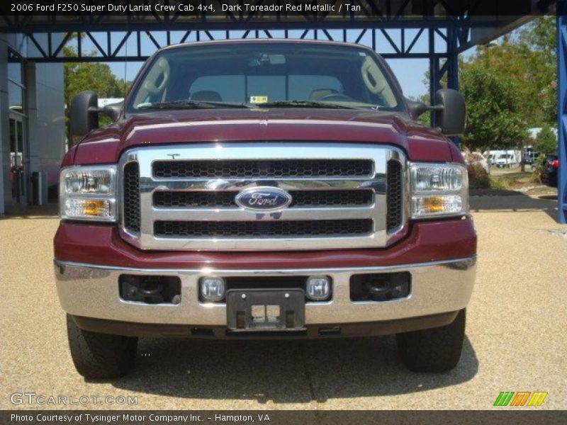 Dark Toreador Red Metallic / Tan 2006 Ford F250 Super Duty Lariat Crew Cab 4x4