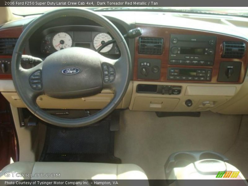 Dark Toreador Red Metallic / Tan 2006 Ford F250 Super Duty Lariat Crew Cab 4x4