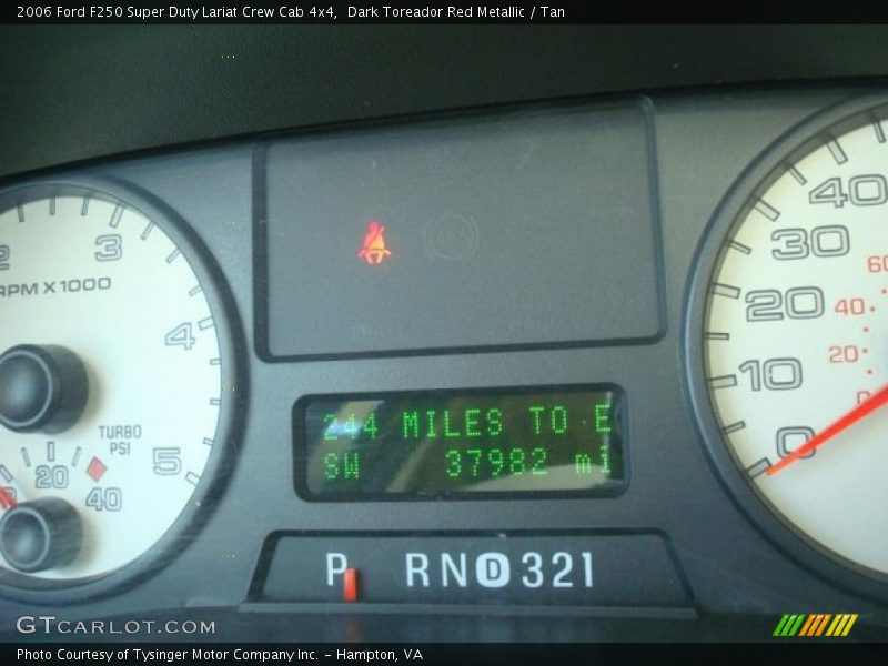 Dark Toreador Red Metallic / Tan 2006 Ford F250 Super Duty Lariat Crew Cab 4x4