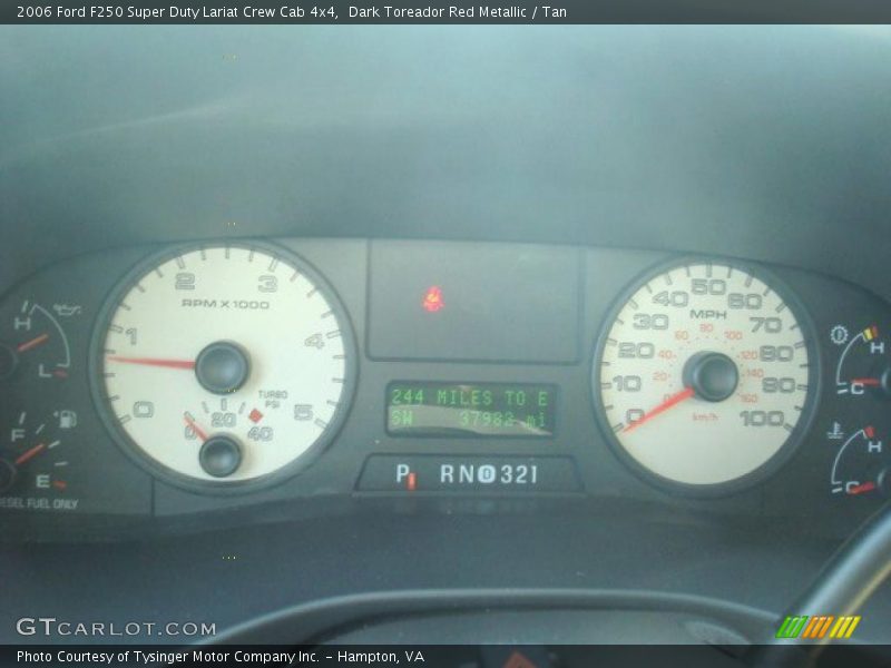 Dark Toreador Red Metallic / Tan 2006 Ford F250 Super Duty Lariat Crew Cab 4x4