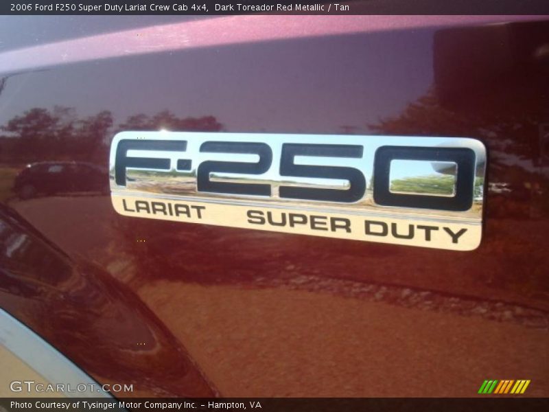 Dark Toreador Red Metallic / Tan 2006 Ford F250 Super Duty Lariat Crew Cab 4x4