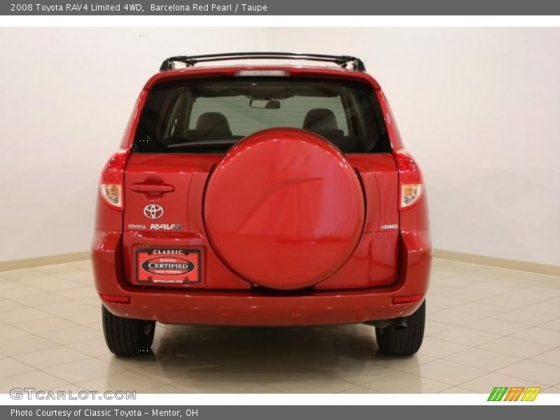 Barcelona Red Pearl / Taupe 2008 Toyota RAV4 Limited 4WD