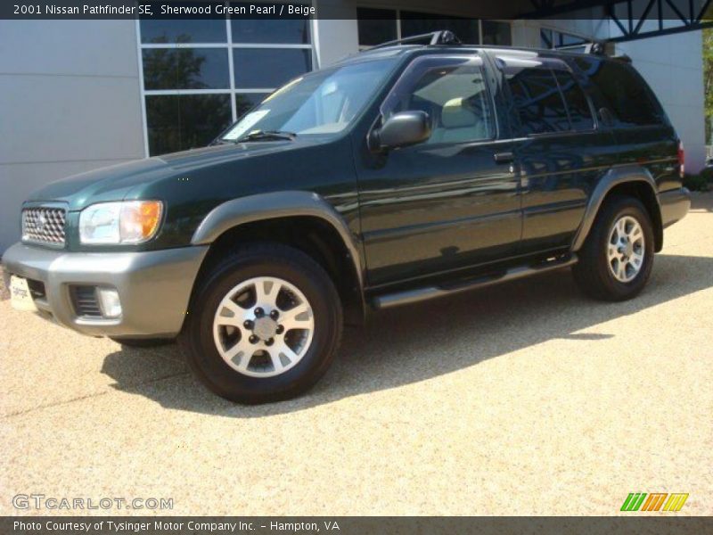 Sherwood Green Pearl / Beige 2001 Nissan Pathfinder SE