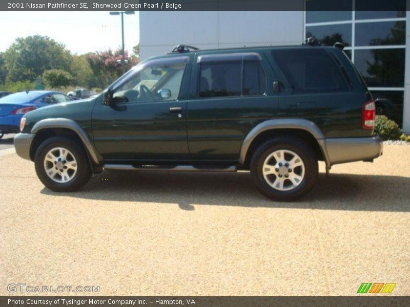Sherwood Green Pearl / Beige 2001 Nissan Pathfinder SE