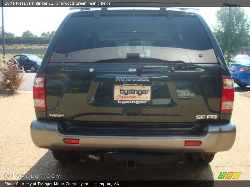 Sherwood Green Pearl / Beige 2001 Nissan Pathfinder SE