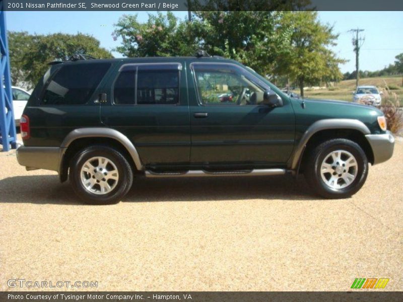 Sherwood Green Pearl / Beige 2001 Nissan Pathfinder SE