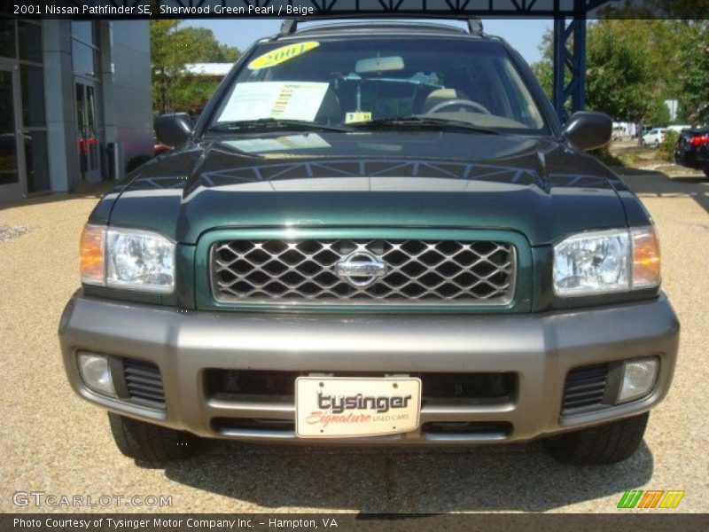 Sherwood Green Pearl / Beige 2001 Nissan Pathfinder SE