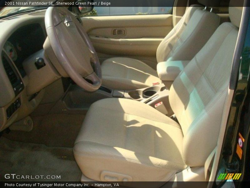 Sherwood Green Pearl / Beige 2001 Nissan Pathfinder SE