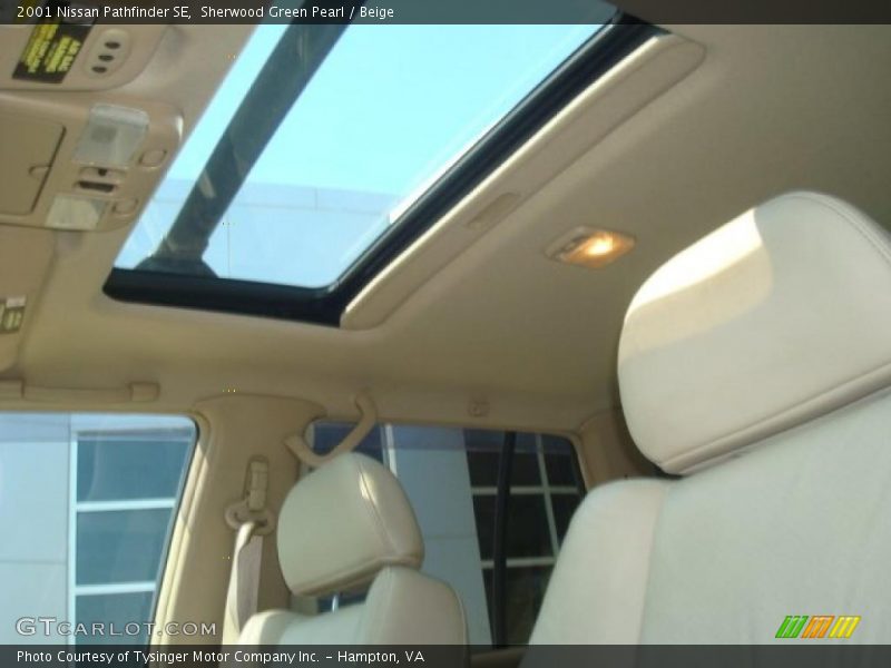 Sherwood Green Pearl / Beige 2001 Nissan Pathfinder SE