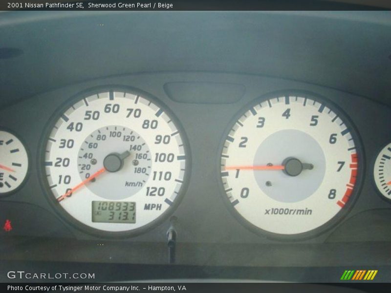 Sherwood Green Pearl / Beige 2001 Nissan Pathfinder SE