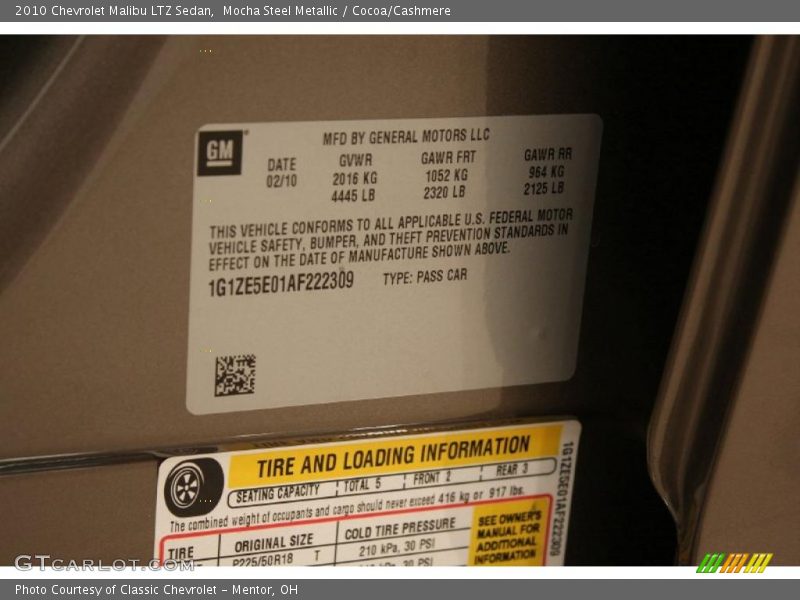 Mocha Steel Metallic / Cocoa/Cashmere 2010 Chevrolet Malibu LTZ Sedan