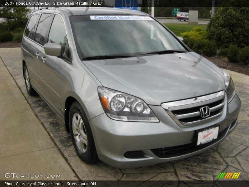 Slate Green Metallic / Gray 2007 Honda Odyssey EX