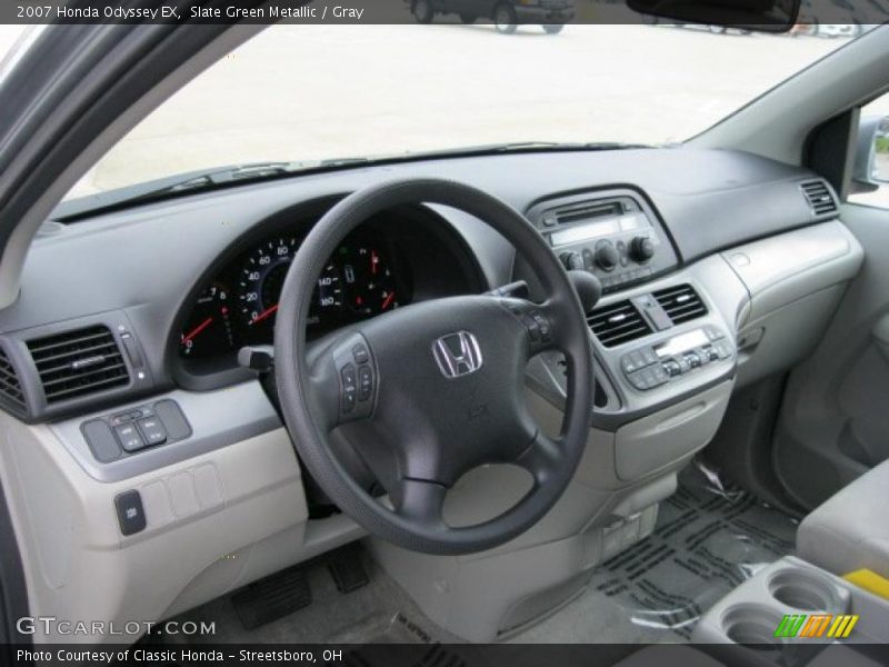 Slate Green Metallic / Gray 2007 Honda Odyssey EX