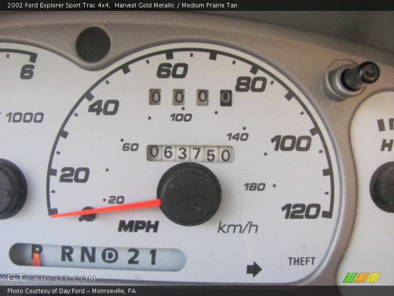 Harvest Gold Metallic / Medium Prairie Tan 2002 Ford Explorer Sport Trac 4x4