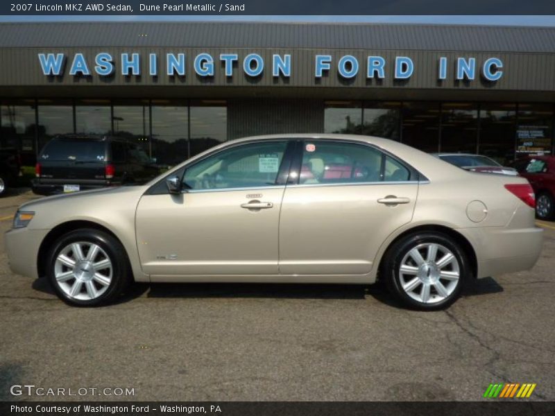 Dune Pearl Metallic / Sand 2007 Lincoln MKZ AWD Sedan