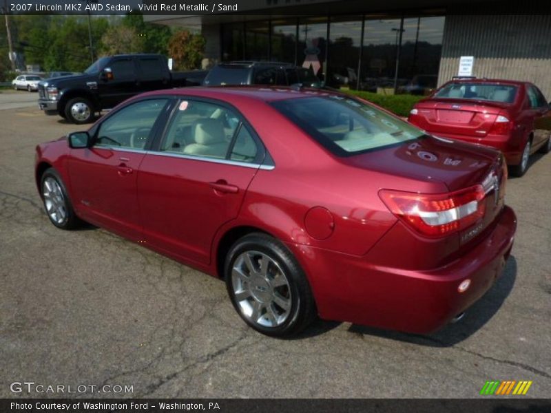 Vivid Red Metallic / Sand 2007 Lincoln MKZ AWD Sedan