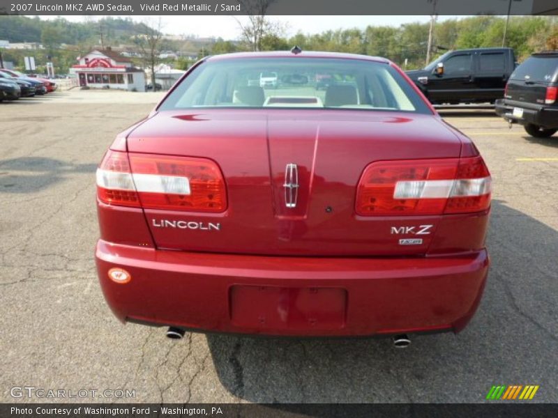 Vivid Red Metallic / Sand 2007 Lincoln MKZ AWD Sedan