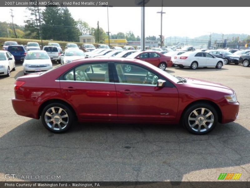 Vivid Red Metallic / Sand 2007 Lincoln MKZ AWD Sedan