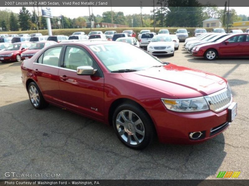 Vivid Red Metallic / Sand 2007 Lincoln MKZ AWD Sedan