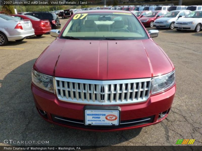 Vivid Red Metallic / Sand 2007 Lincoln MKZ AWD Sedan