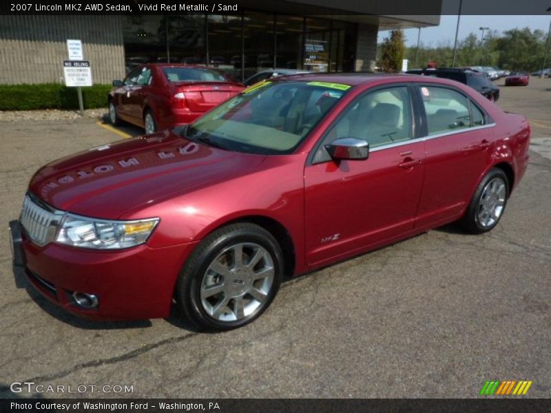 Vivid Red Metallic / Sand 2007 Lincoln MKZ AWD Sedan