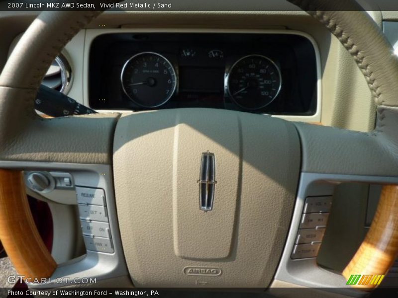 Vivid Red Metallic / Sand 2007 Lincoln MKZ AWD Sedan