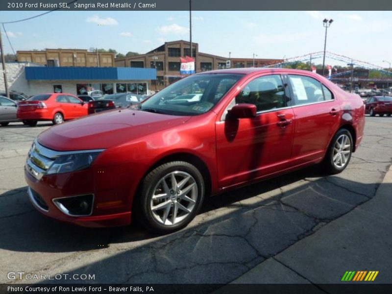 Sangria Red Metallic / Camel 2010 Ford Fusion SEL