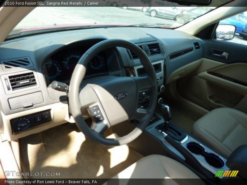 Sangria Red Metallic / Camel 2010 Ford Fusion SEL