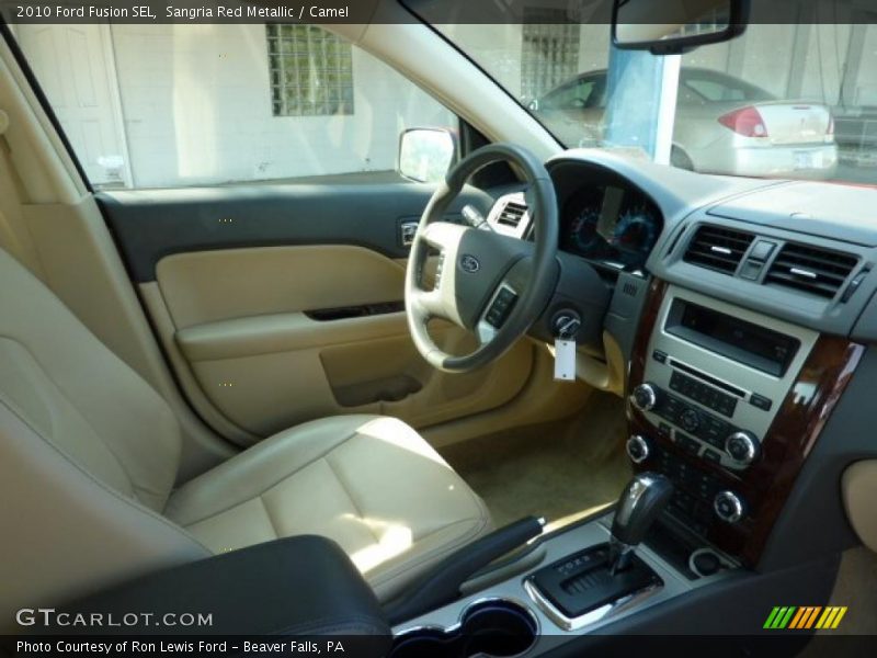 Sangria Red Metallic / Camel 2010 Ford Fusion SEL