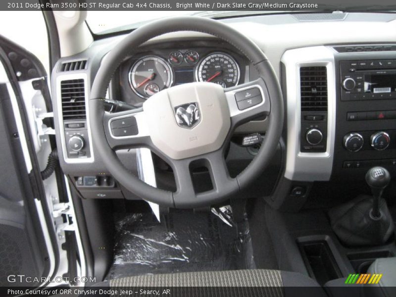 Bright White / Dark Slate Gray/Medium Graystone 2011 Dodge Ram 3500 HD ST Regular Cab 4x4 Chassis