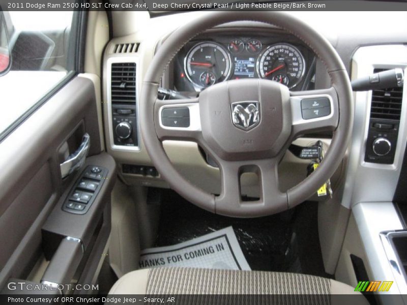 Deep Cherry Crystal Pearl / Light Pebble Beige/Bark Brown 2011 Dodge Ram 2500 HD SLT Crew Cab 4x4