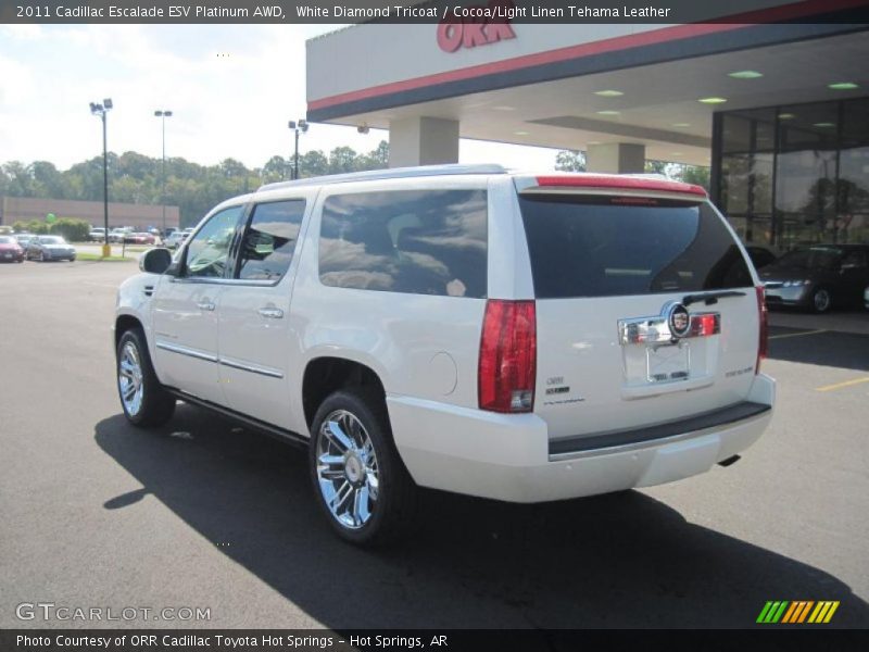 White Diamond Tricoat / Cocoa/Light Linen Tehama Leather 2011 Cadillac Escalade ESV Platinum AWD